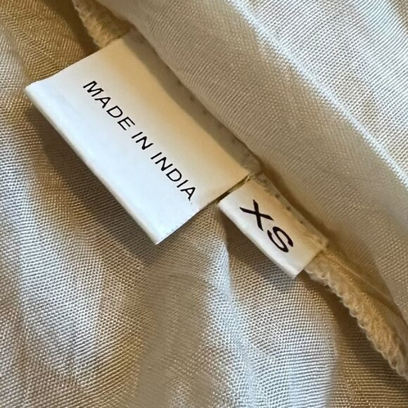 Chan Luu Yellow Brown Floral Print Wrap Dress V-Neck Mini A-Line Size XS Women's - Picture 8 of 12